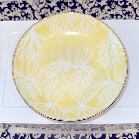 Lilly Pulitzer Salad Desert Fruit Bowls/Plates Gold Rim Set of 3 EUC - Picture 4 of 7